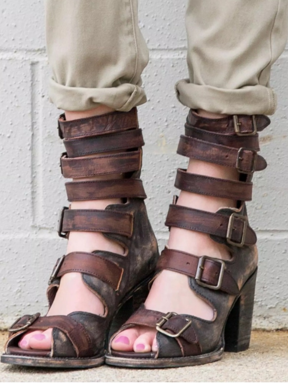 Freebird by Steven Brown Strappy Buckle Heeled Sandals
